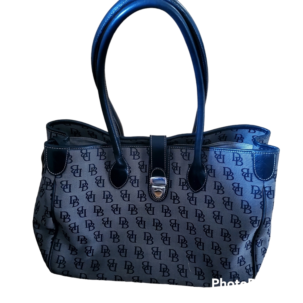 Dooney & Bourke Gray/Black Signature Satchel
